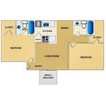 B2 - 2 Bed/2 Bath WD 2902 floor plan